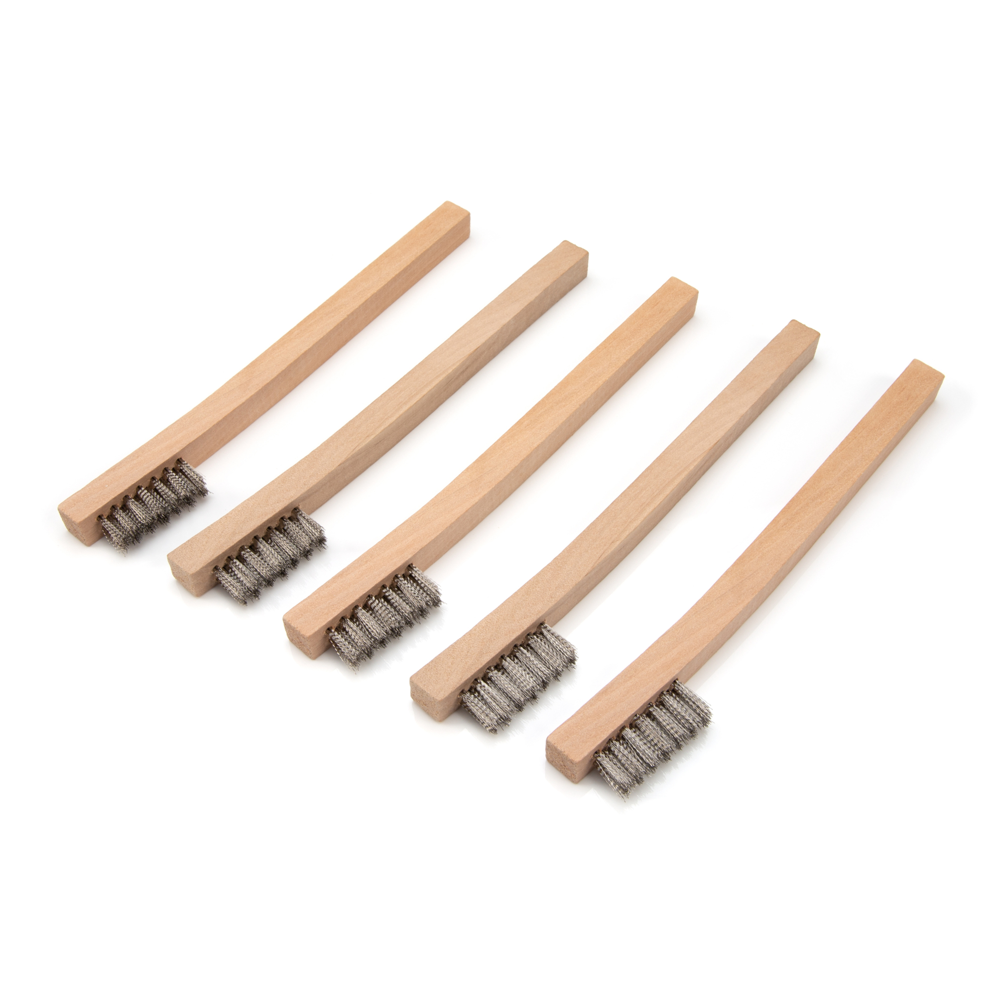 STEELMAN Stainless Steel 1200 Bristle Count Wire Brush with Wood Handle, 5-Pack, Model# 99089